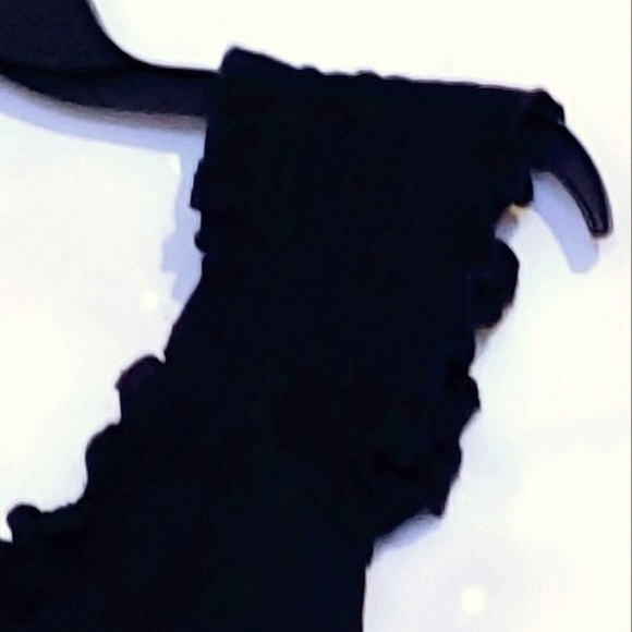 BLACK RAUCHED GAUZE COTTAGECORE DRESS WOMEN'S SIZE M - Picture 5 of 9